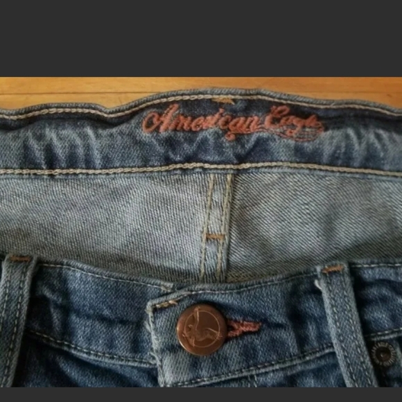 American Eagle Women's Jeans Size 8 Boot Cut Distressed Stretch Blue - Picture 4 of 11